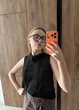 Блуза чорна 🖤напівпрозора 3