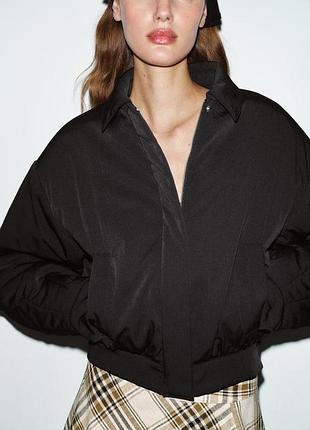 Куртка утеплена з плечиками бомбер zara