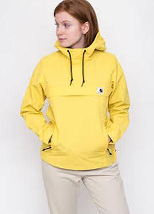 Куртка-анорак carhartt wip w' nimbus pullover (желтая)состояние новое /из водоотталкивающего нейлона
