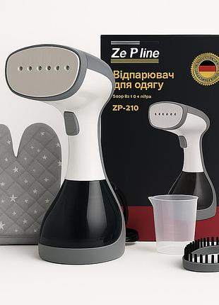 Ручний вертикальний пароутюг для дому та подорожей сірий zepline zp-210 3000 вт, 0.4 л з рукавичкою