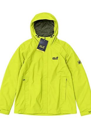 Чоловіча трекінгова куртка jack wolfskin laconic jkt на мембрані захист від вітру яскрава