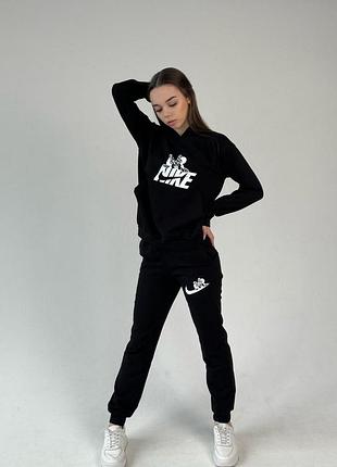 Спортивный костюм женский черный nike с капюшоном весна-осень xl