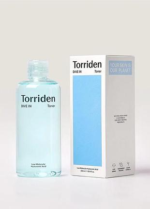 Тонер для лица torriden dive in low molecular hyaluronic acid toner с гиалуроновой кислотой, 300 мл