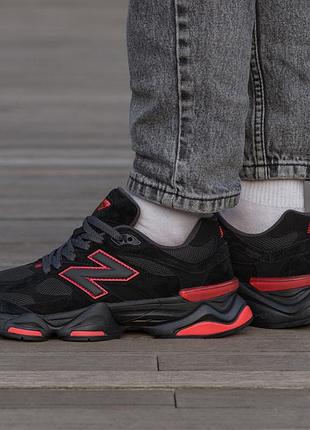 Кросівки new balance 9060 black red suede