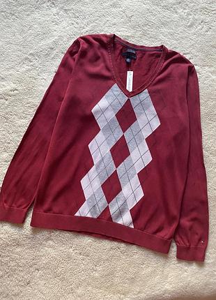 Tommy hilfiger чоловічий джемпер в ромби, светр, кофта