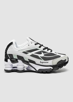 Кросівки чоловічі  nike shox ride 2 sp x supreme black/white/grey
