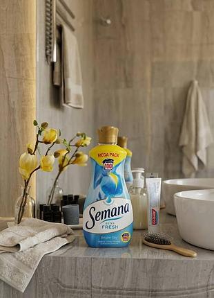 Кондиционер для белья semana extra fresh bright sky, 100 циклов стирки, 2 л