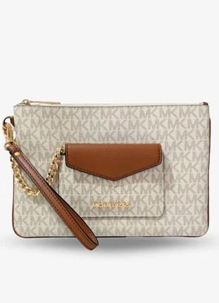 Жіноча сумка michael kors jet set item клатч класичний бежевий оригінал
