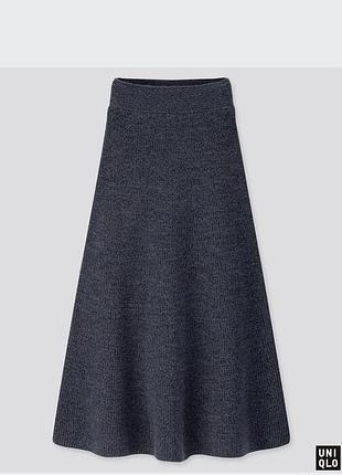 Спідниця в’язана з шерсті uniqlo u melange flared skirt