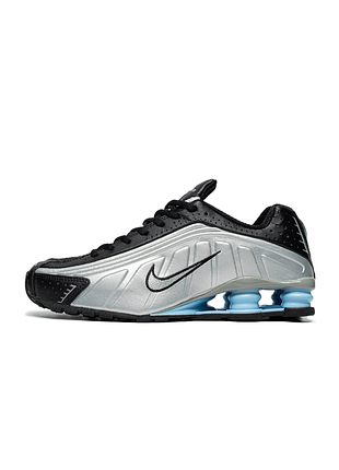 Мужские кроссовки nike shox r4 silver blue
