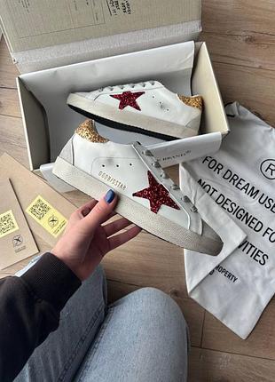 Golden goose glitter star gold red 📦