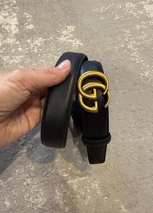 Ремень gucci чорний 75 см 2