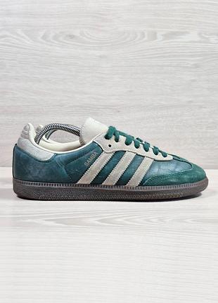 Кожаные зеленые кроссовки adidas samba оригинал, размер 40