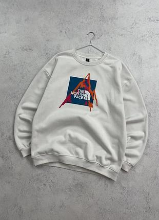 2453 / білий світшот з принтом the north face