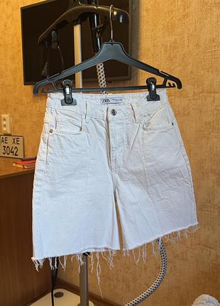 Шорти джинсові білі  zara 34 розмір