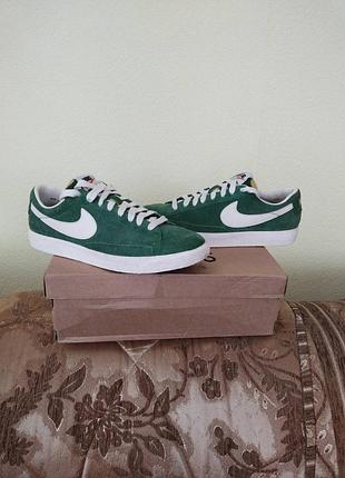 Оригінальні кеди кросівки nike blazer low green розмір 40 устілка 25 см