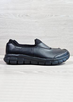 Кожаные мокасины skechers work relaxed fit sure track оригинал, размер 41 - 42 memory foam