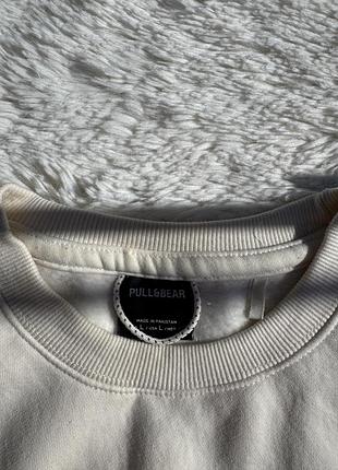 Кофта байка унісекс pull&bear білого кольору, розмір l 4