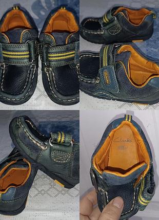 Детские кожаные полуботинки (туфли-кроссовки) clarks серии «first shoes»