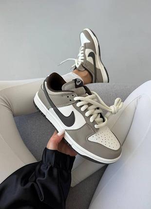 Кросівки nike sb dunk grey / white / black swoosh