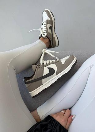 Кроссовки nike sb dunk grey / white / black swoosh 6