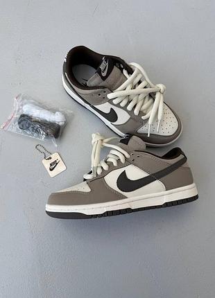 Кроссовки nike sb dunk grey / white / black swoosh 2