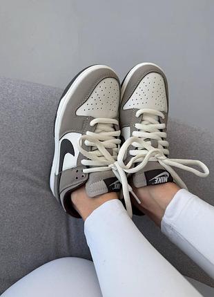 Кроссовки nike sb dunk grey / white / black swoosh 4