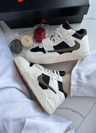 Jordan x travis scott cut the check green white black 8