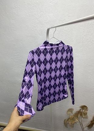 Shein лонгслів лонг гольф в ромб