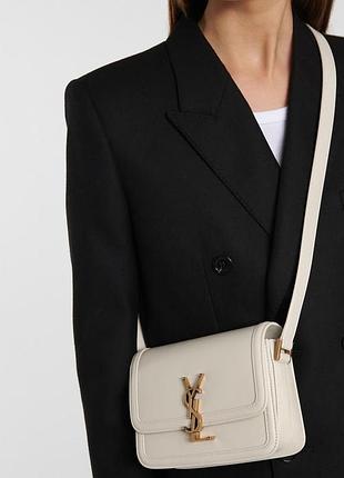 Маленька сумка-сатчел solferino через плече saint laurent білого кольору