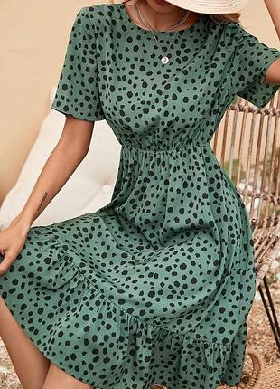 Міді сукня в леопардовий принт shein xl
