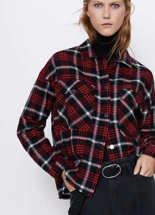 Сорочка zara оверсайз у клітинку
