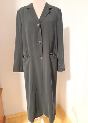 Довге чорне пальто-плащ jean paul travel suit xl / легке пальто макси дастер оверсайз