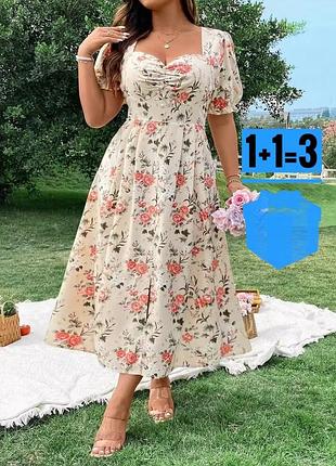 Довга сукня в квітковий принт shein 3xl