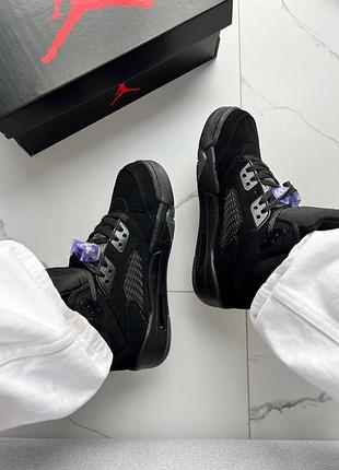 Jordan 5 black dark blue gum 9