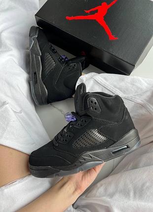 Jordan 5 black dark blue gum 2