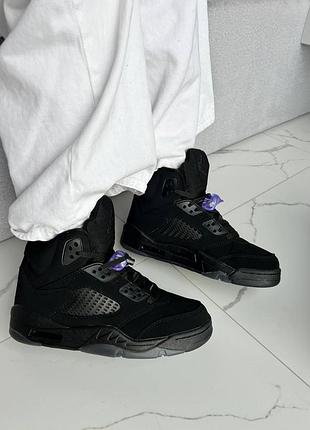 Jordan 5 black dark blue gum 8