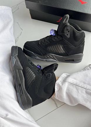 Jordan 5 black dark blue gum 3