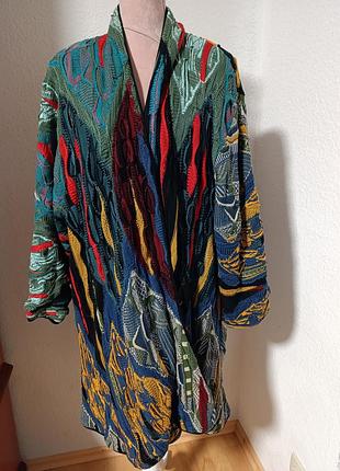 Винтажный 3d кардиган максы coogi australia оригинал / длинное хлопковое пальто куги m