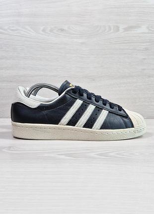 Шкіряні чорні повсякденні кросівки adidas superstar 80s оригінал, розмір 38