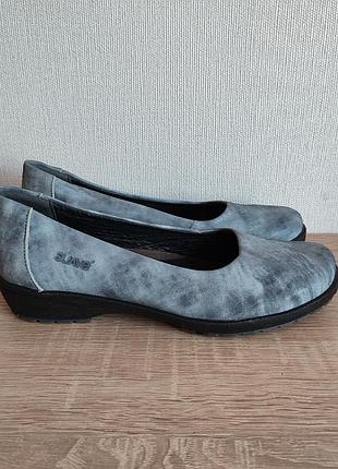 Кожаные туфли мокасины балетки suave 35-36р. 23 см.