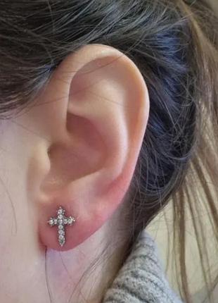 Серьги сережки хрести крести серьгі 8