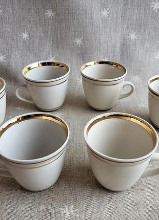 Чашки кофейные, фарфор, полонне, 6шт винтаж ссср