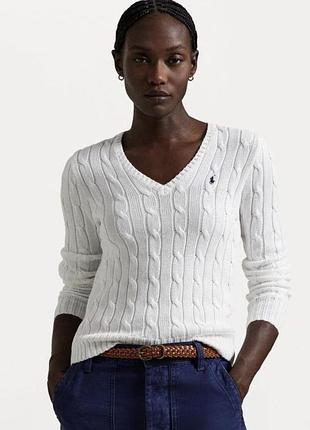 Білий жіночий светр ralph lauren
