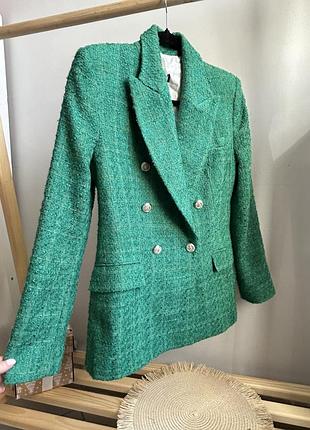 Новий твідовий піджак zara m