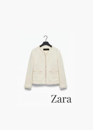 Стильний світлий жакет/кардиган zara basic (розмір м, кремовий/молочний)