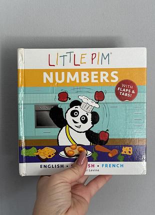 Дитяча картонна книга «little pim: numbers» з віконцями овочі кухня