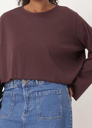 Asos design, лонгслів приглушено бордового кольору, 2-3 xl