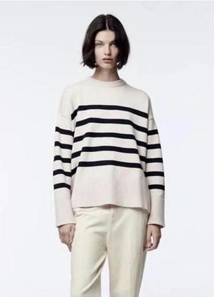 Кофта светр у смужку полоску zara