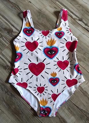 Редкий слитный купальник mor swimmy hearts swimsuit размер xl